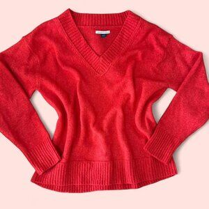 Preppy oversized v-neck sweater